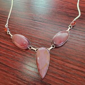 Amber and mookaite Jasper Necklace